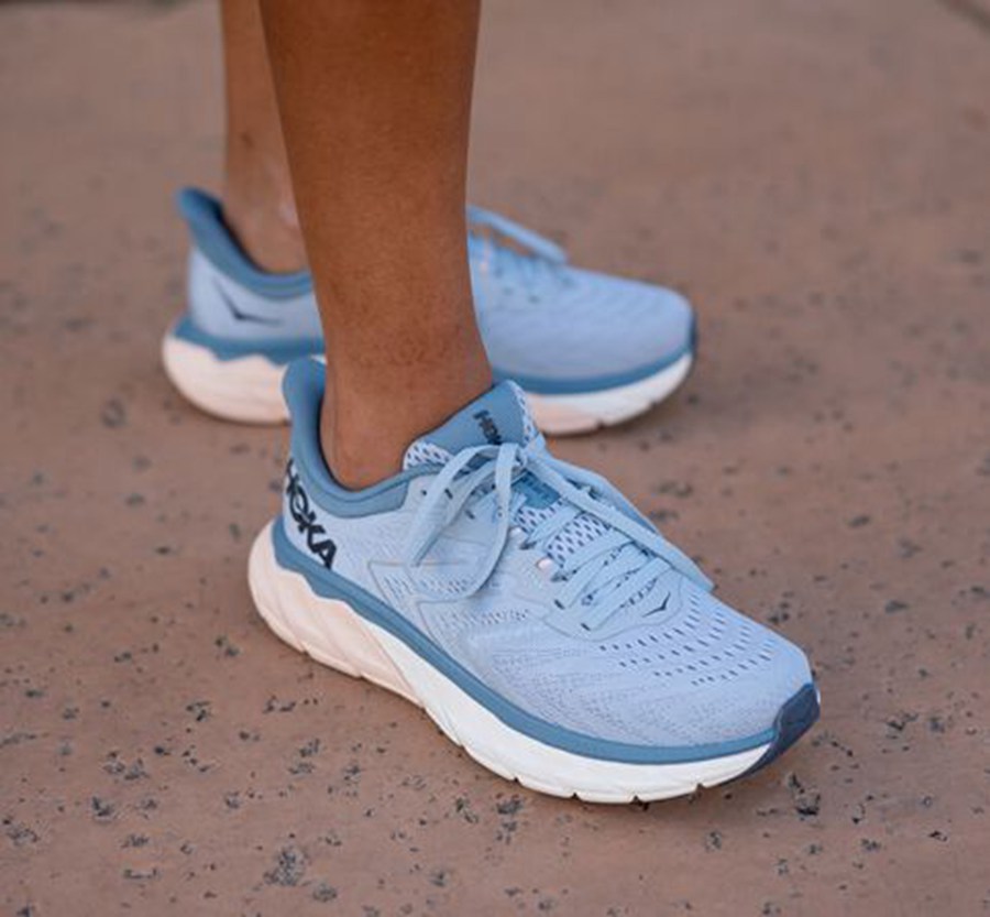 Running Shoes Womens - Hoka One One Arahi 5 - Blue - QRLKMPZ-91